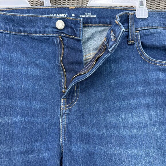Old Navy Womens Mid-Rise Wow Boyfriend Jeans Size 18 Blue Denim - Picture 6 of 11